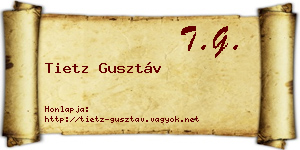 Tietz Gusztáv névjegykártya